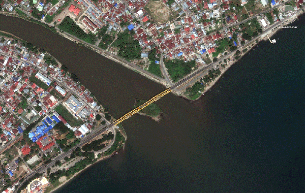 인도네시아 지진 쓰나미 위성사진